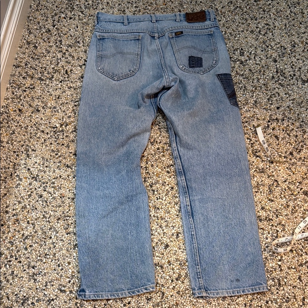 Distressed Patchwork Jeans - Blue - image 5